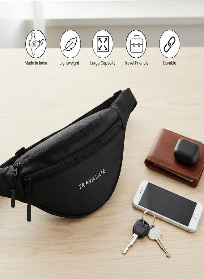 Travalate® Waist Bag for Men Women with Adjustable Strap, Water Resistant (Printed Black) - Image 2